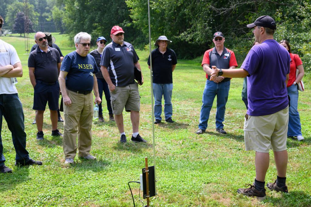 W2NAF addressing the group in front of PSWS antenna